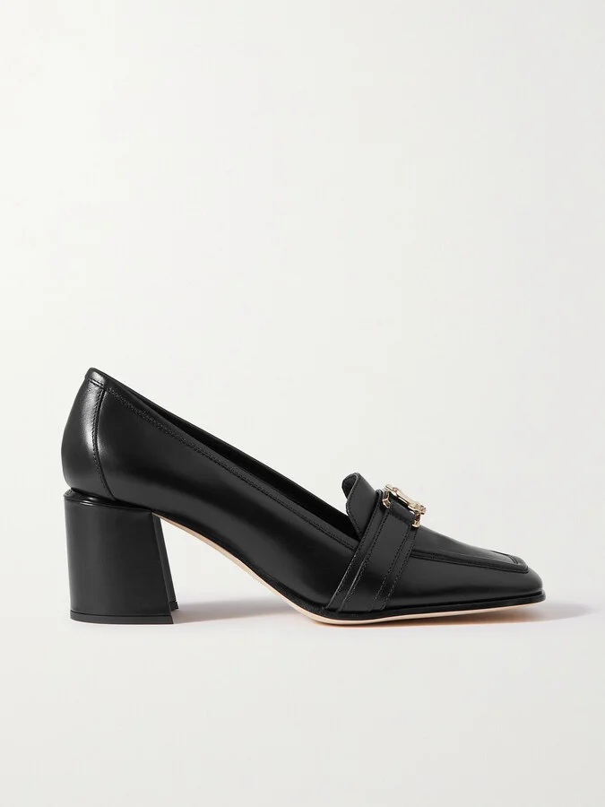Jimmy Choo - Evin 65 Logo-embellished Leather Pumps - Black