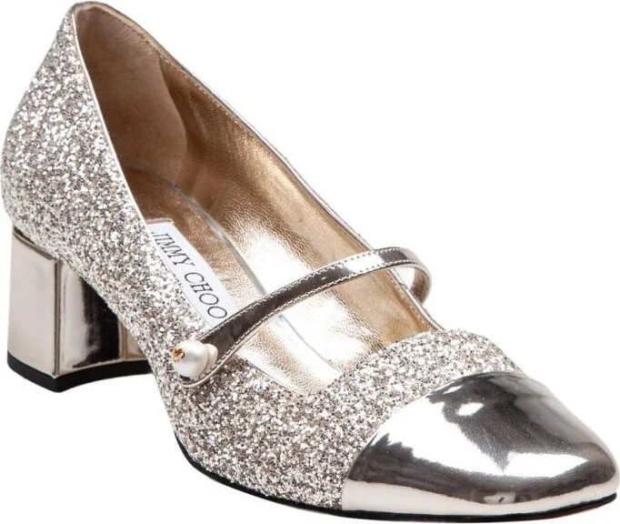 Jimmy Choo Fabric Pumps With Fine Glitter - Image 2