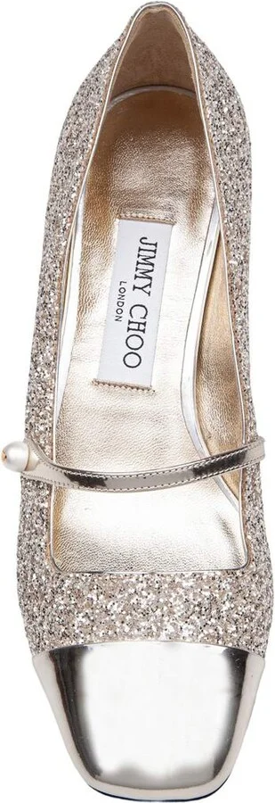 Jimmy Choo Fabric Pumps With Fine Glitter - Image 3