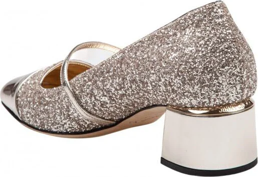 Jimmy Choo Fabric Pumps With Fine Glitter - Image 4