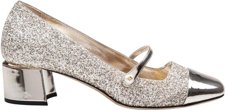 Jimmy Choo Fabric Pumps With Fine Glitter
