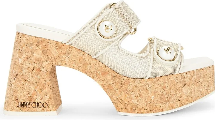 Jimmy Choo Fayence 95 Wedge in Neutral