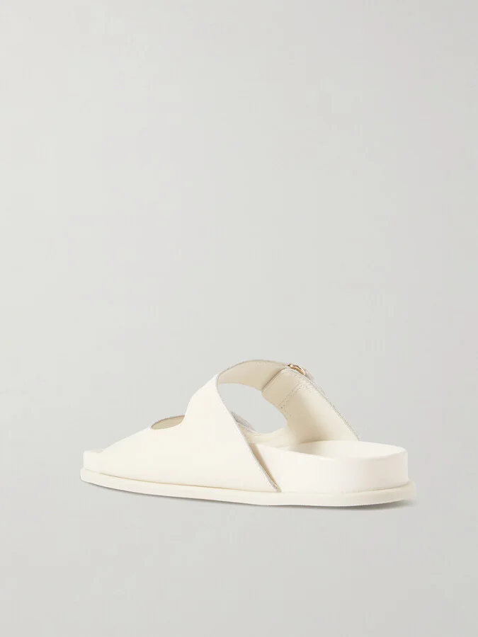 Jimmy Choo - Fayence Faux Pearl-embellished Leather Slides - White - Image 3