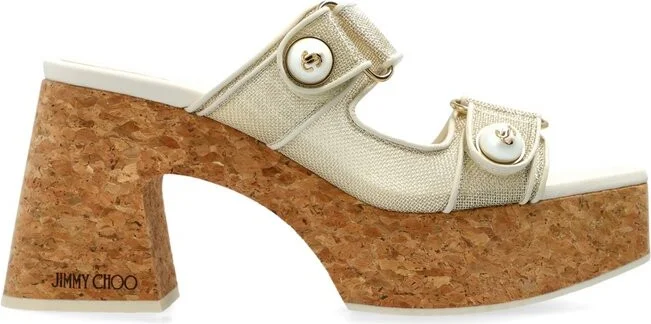 Jimmy Choo Fayence Slip-On Platform Sandals
