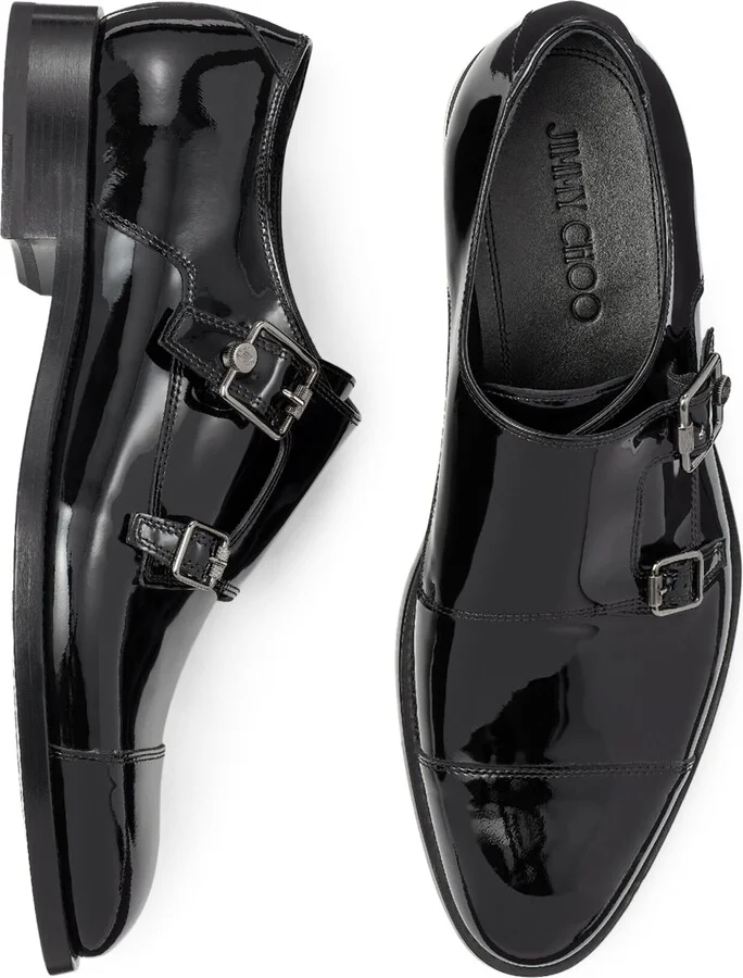 Jimmy Choo Finnion Monk Strap Leather Shoes - Image 3