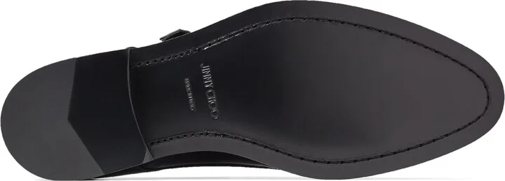 Jimmy Choo Finnion Monk Strap Leather Shoes - Image 4