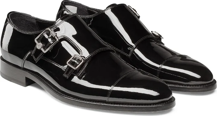 Jimmy Choo Finnion Monk Strap Leather Shoes - Image 5