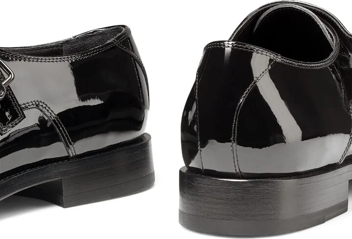 Jimmy Choo Finnion Monk Strap Leather Shoes - Image 6