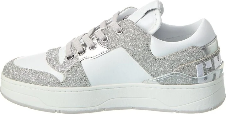 Jimmy Choo Florent/F Leather & Glitter Sneaker - Image 2