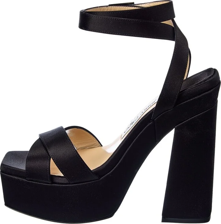 Jimmy Choo Gaia 140 Satin Platform Sandal - Image 2