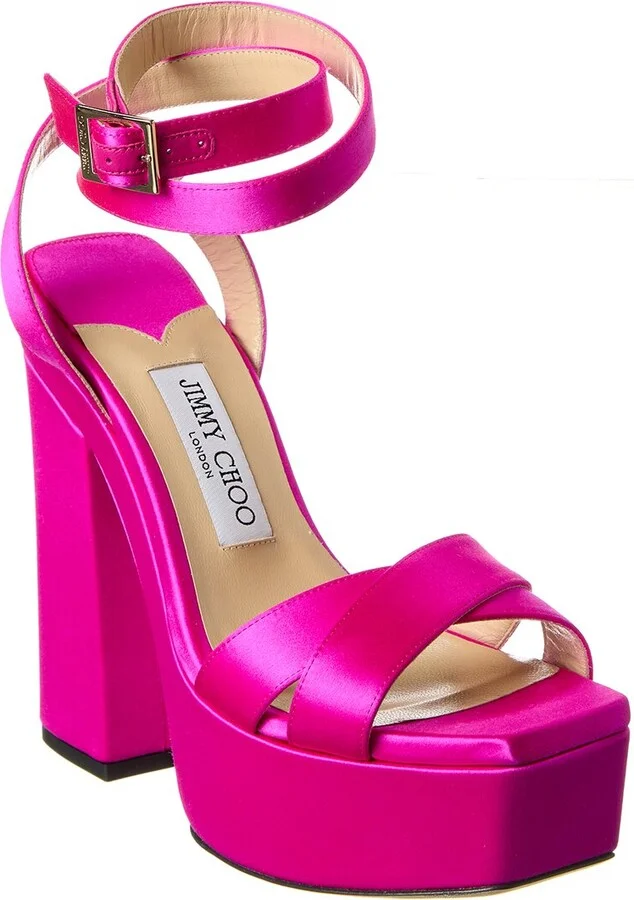 Jimmy Choo Gaia 140 Satin Platform Sandal