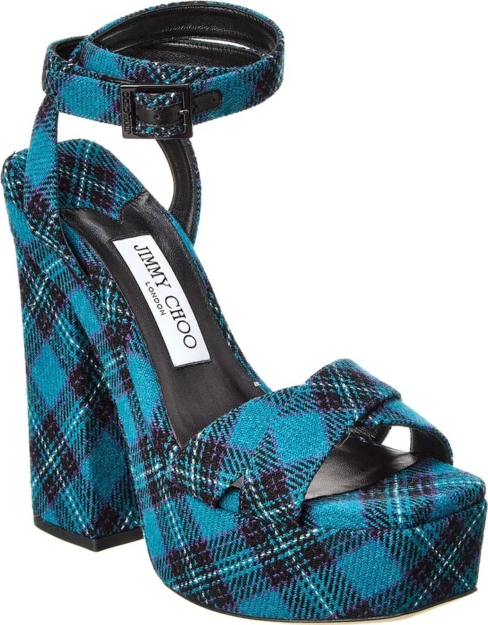 Jimmy Choo Gaia 140 Tartan Platform Sandal