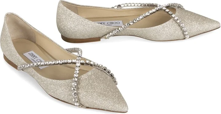 Jimmy Choo Genevi Pointy-Toe Ballet Flats - Image 3