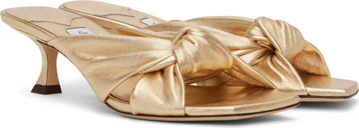 Jimmy Choo Gold Avenue 50 Heeled Sandals - Image 4