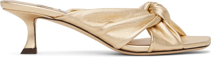 Jimmy Choo Gold Avenue 50 Heeled Sandals