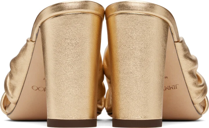 Jimmy Choo Gold Avenue 85 Heeled Sandals - Image 2