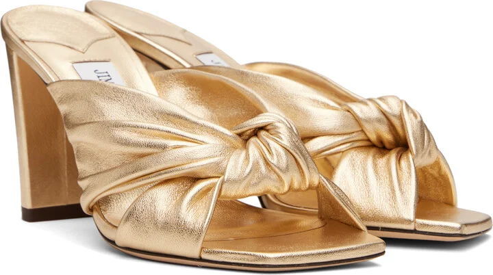 Jimmy Choo Gold Avenue 85 Heeled Sandals - Image 4