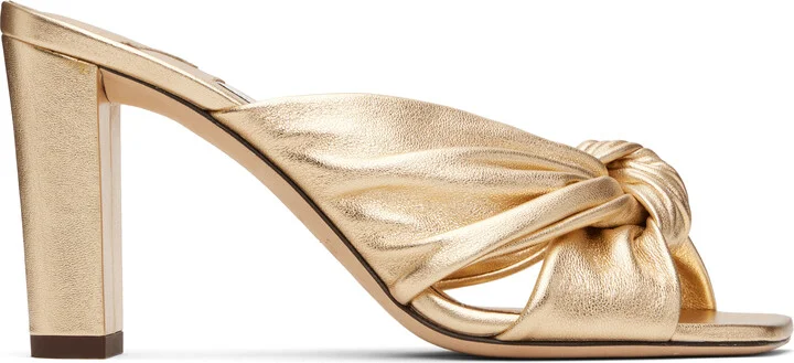 Jimmy Choo Gold Avenue 85 Heeled Sandals