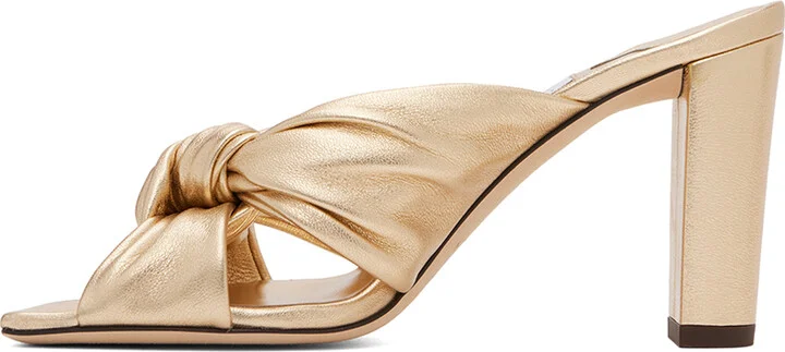 Jimmy Choo Gold Avenue 85 Mules - Image 3