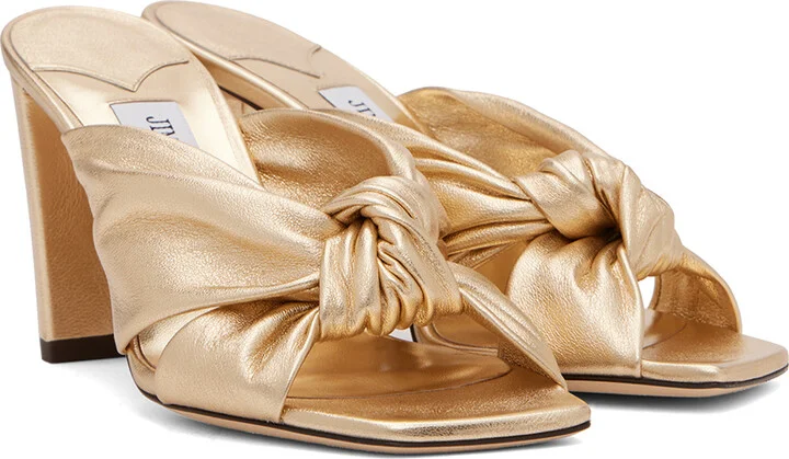 Jimmy Choo Gold Avenue 85 Mules - Image 4