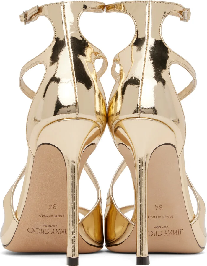Jimmy Choo Gold Azia 110 Heeled Sandals - Image 2