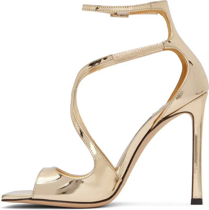 Jimmy Choo Gold Azia 110 Heeled Sandals - Image 3