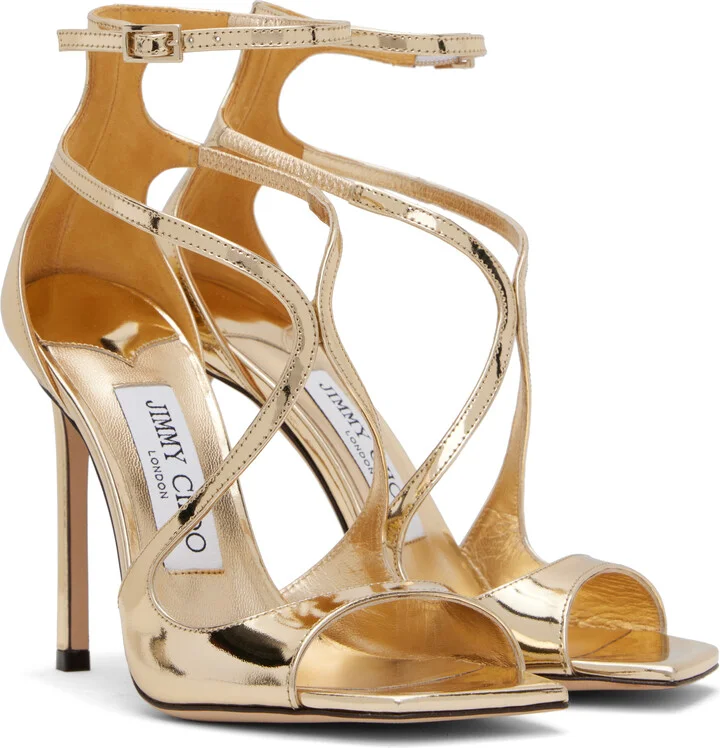Jimmy Choo Gold Azia 110 Heeled Sandals - Image 4