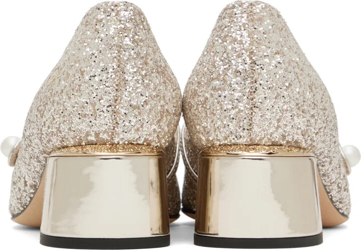 Jimmy Choo Gold Elisa 45 Heels - Image 2