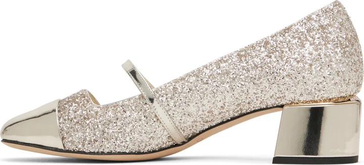 Jimmy Choo Gold Elisa 45 Heels - Image 3