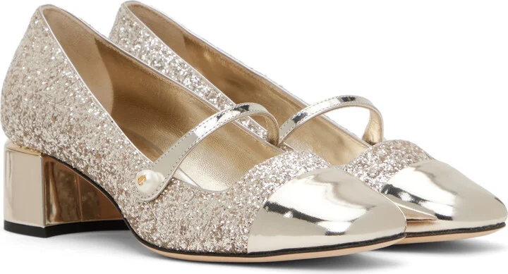 Jimmy Choo Gold Elisa 45 Heels - Image 4