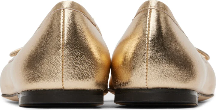 Jimmy Choo Gold Elme Ballerina Flats - Image 2