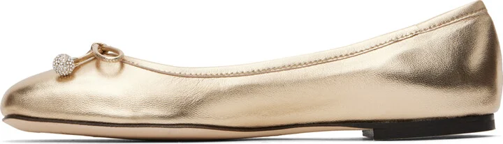 Jimmy Choo Gold Elme Ballerina Flats - Image 3