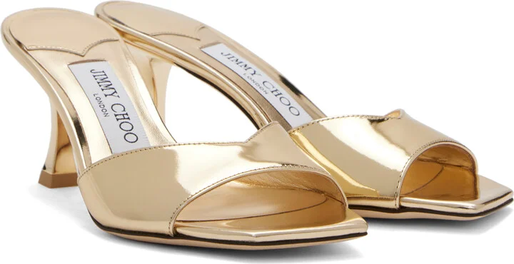 Jimmy Choo Gold Skye 70 Heeled Sandals - Image 4