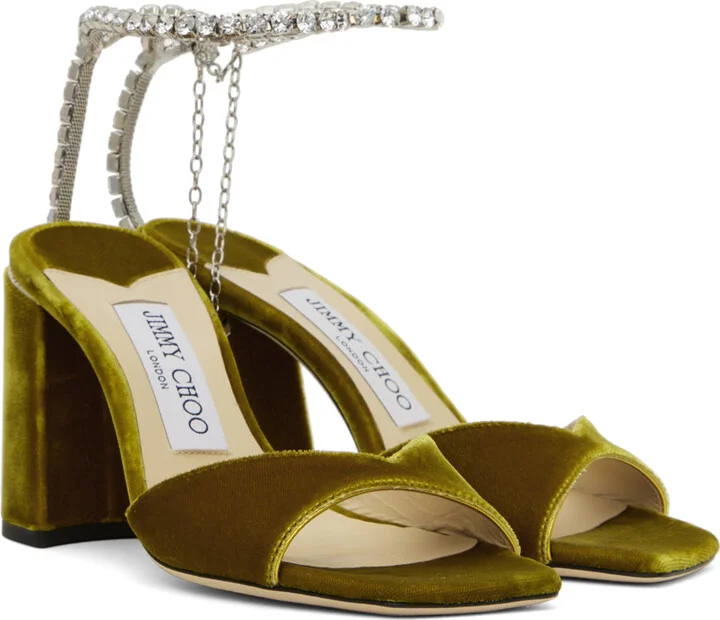 Jimmy Choo Green Saeda 85 Heeled Sandals - Image 4