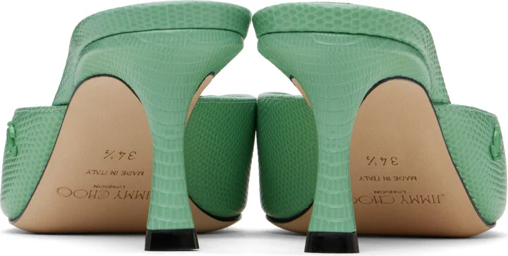 Jimmy Choo Green Vivi 65 Mules - Image 2