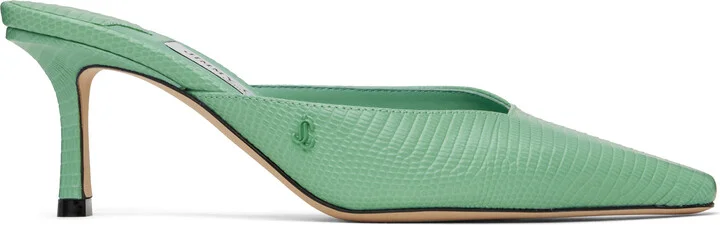 Jimmy Choo Green Vivi 65 Mules