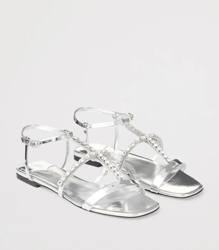 Jimmy Choo Gwyn Flat Leather Sandals - Image 6