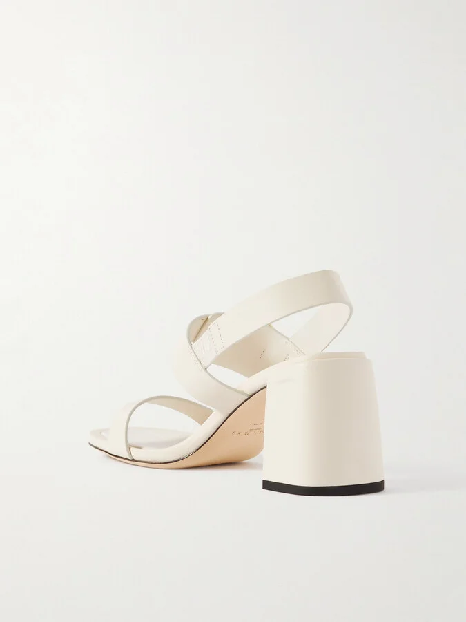 Jimmy Choo - Hawke 70 Embellished Leather Slingback Sandals - Cream - Image 3