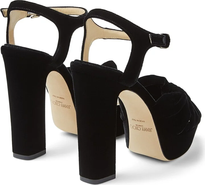 Jimmy Choo Heloise 120 Velvet Platform Sandals - Image 2