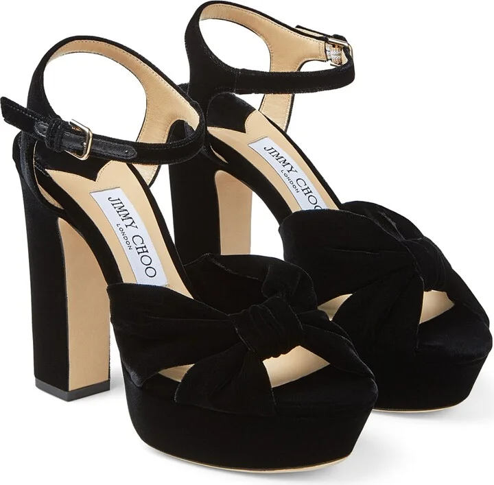 Jimmy Choo Heloise 120 Velvet Platform Sandals - Image 3