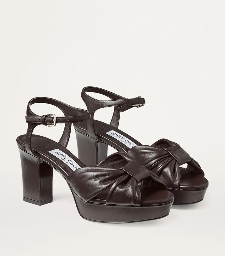 Jimmy Choo Heloise 80 Leather Heeled Sandals - Image 4