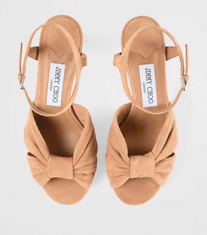 Jimmy Choo Heloise 80 Suede Heeled Sandals - Image 4