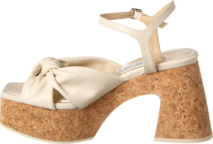 Jimmy Choo Heloise 95 Leather Wedge Sandal - Image 2