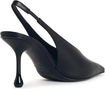 Jimmy Choo 'Isa 80' Black Leather Slingbacks - Image 3