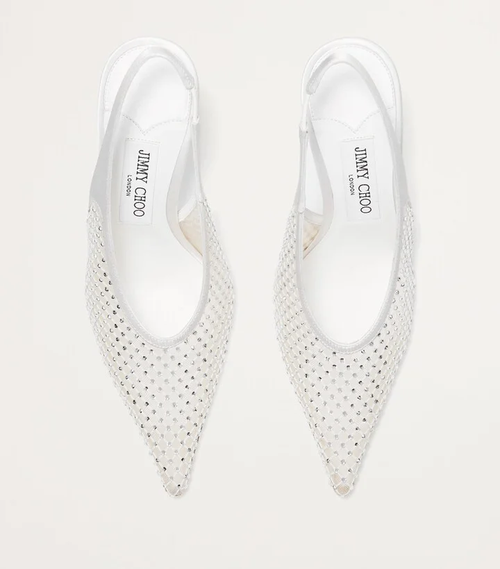 Jimmy Choo Isa 95 Leather Slingback Pumps - Image 3