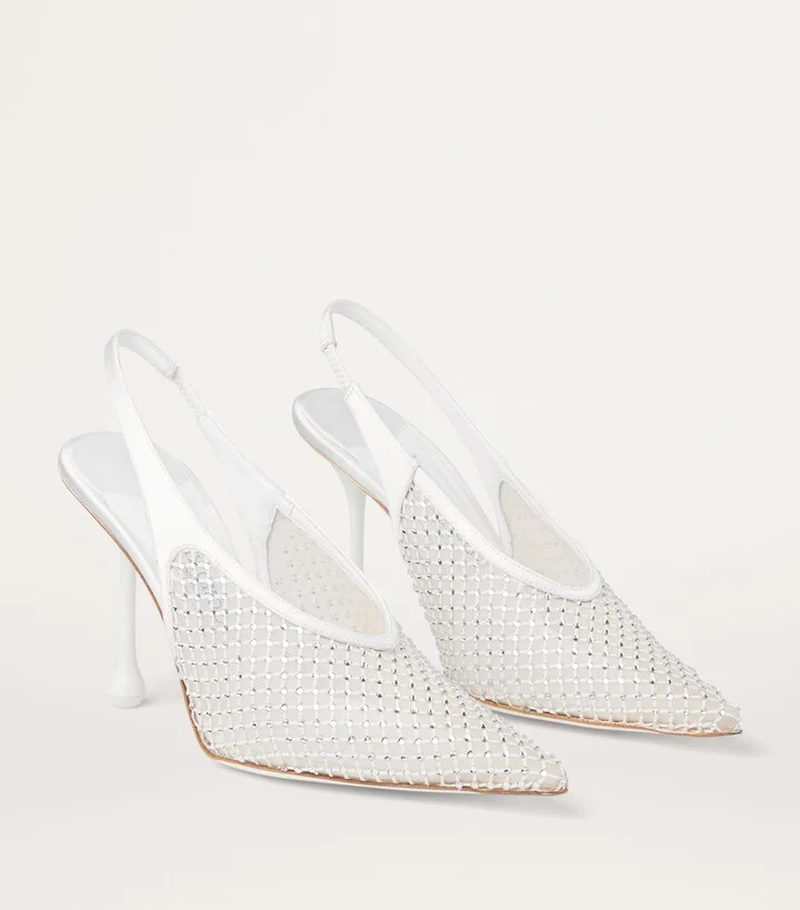 Jimmy Choo Isa 95 Leather Slingback Pumps - Image 4