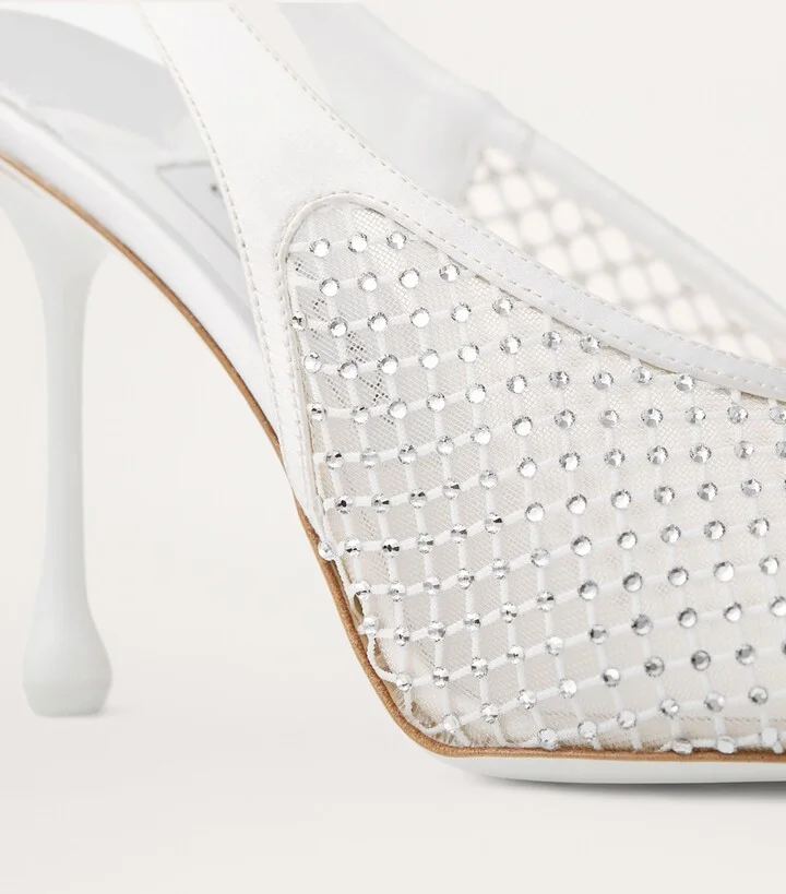 Jimmy Choo Isa 95 Leather Slingback Pumps - Image 6