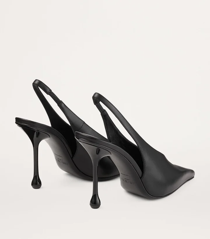 Jimmy Choo Isa 95 Leather Slingback Pumps - Image 2