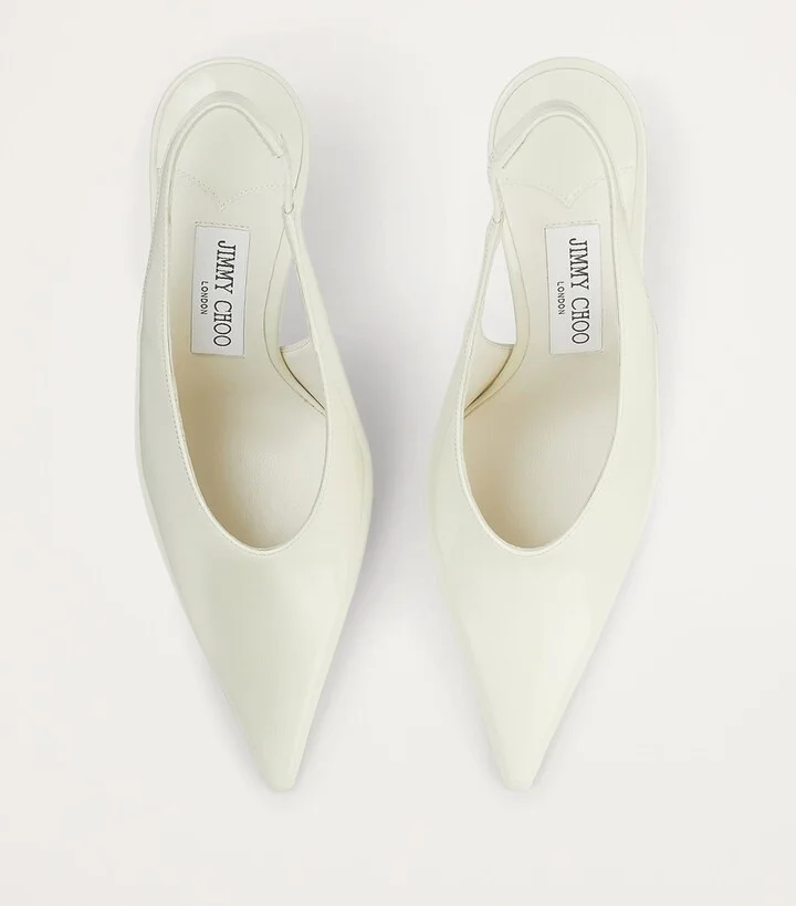 Jimmy Choo Isa 95 Leather Slingback Pumps - Image 2