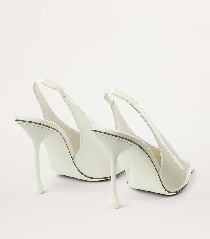 Jimmy Choo Isa 95 Leather Slingback Pumps - Image 3